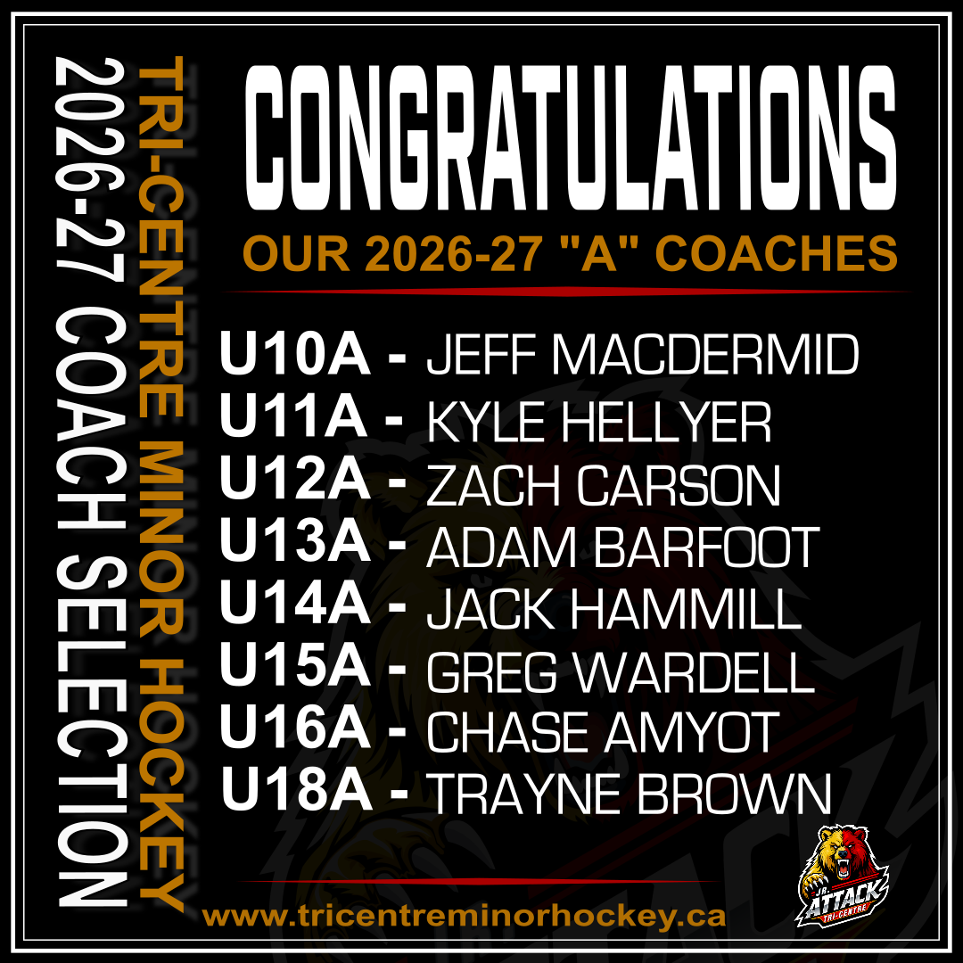 Tri-Centre Jr. Attack Hockey Coach Announcements